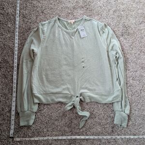 H&M Light Green Tie-Front Top